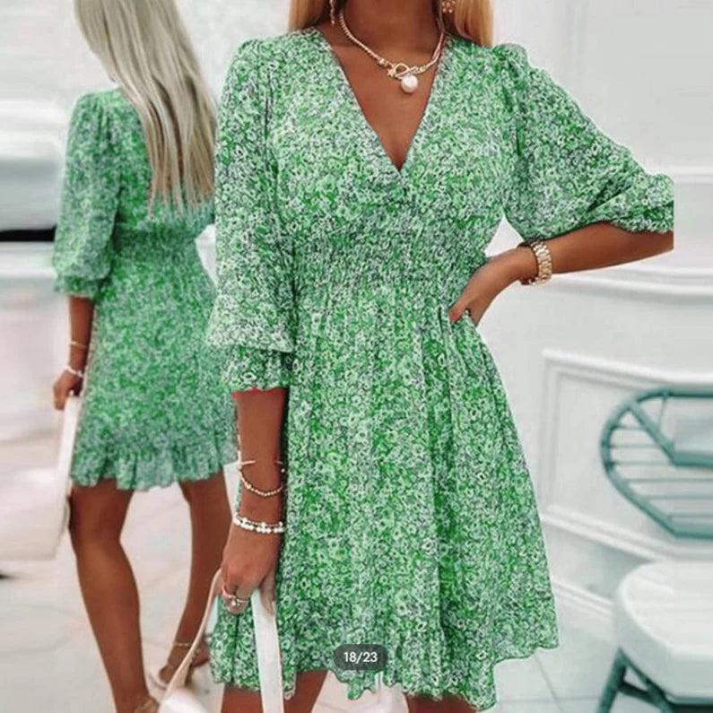 -Thessaly™ | Elegant Floral Maxi Dress-