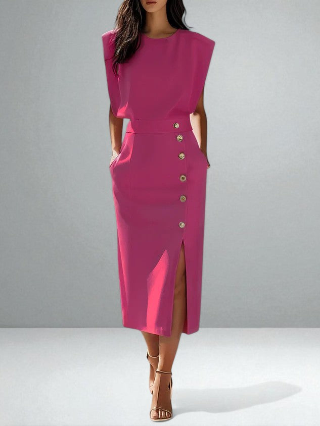 Faye™ | Button Midi Dress