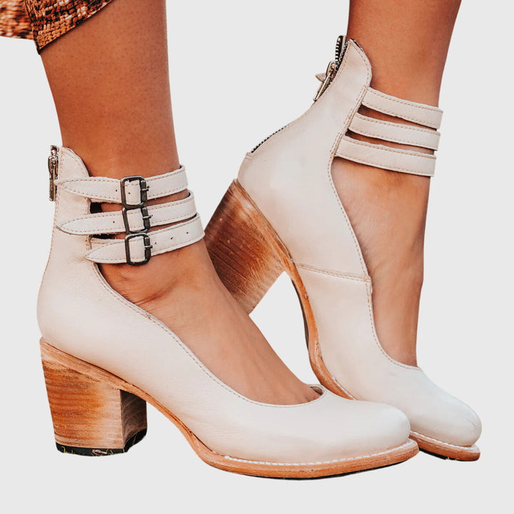 Lucienne™ | Refined Multi Strap Block Heel Sandals