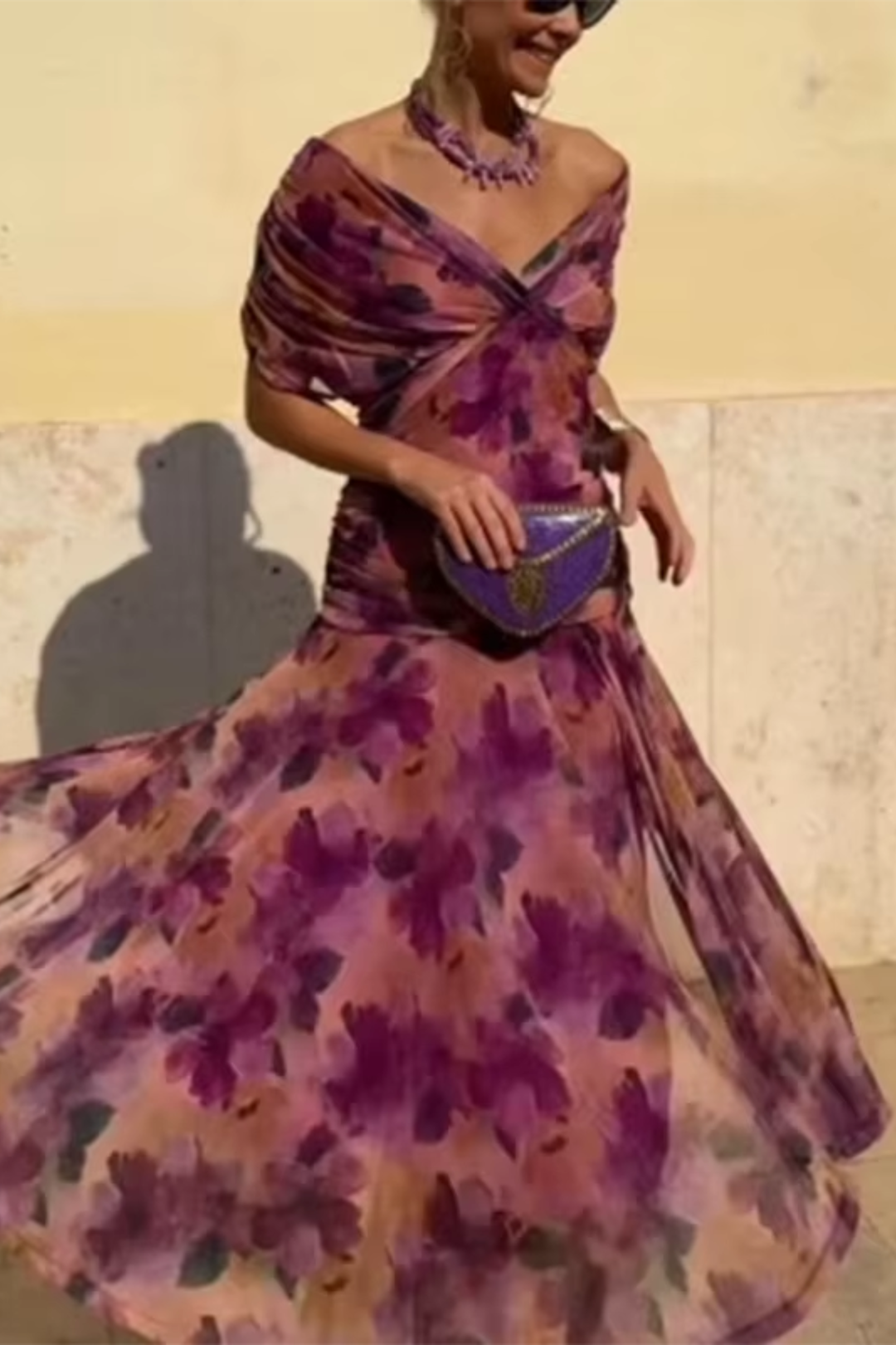 Kaye™ | Coral Glow Evening Dress