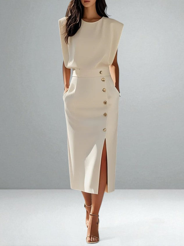 Faye™ | Button Midi Dress