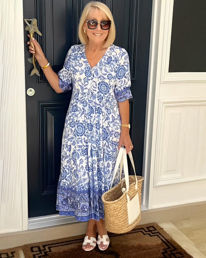 Estella™ | Graceful V-Neck Maxi