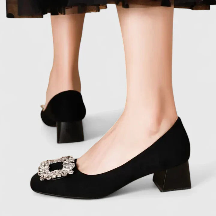 Elisette™ | Decorative Buckle Low Heel Pumps