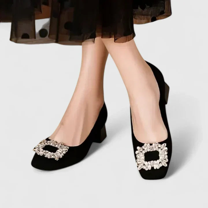 Elisette™ | Decorative Buckle Low Heel Pumps