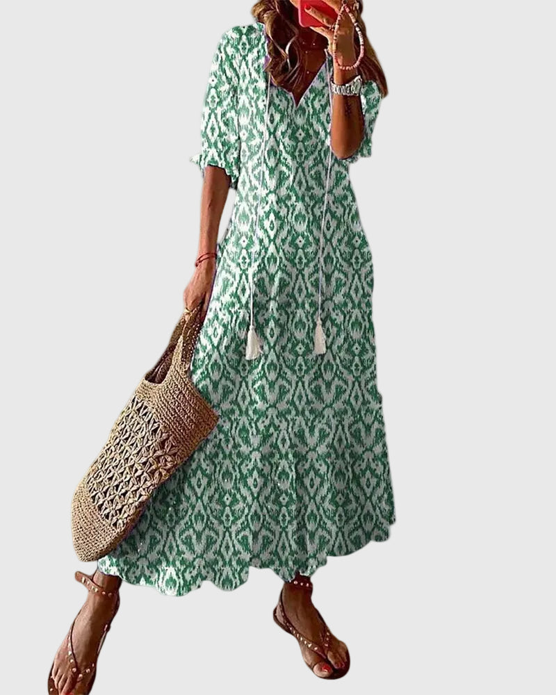 Lila™ | Boho Vintage Maxi Dress