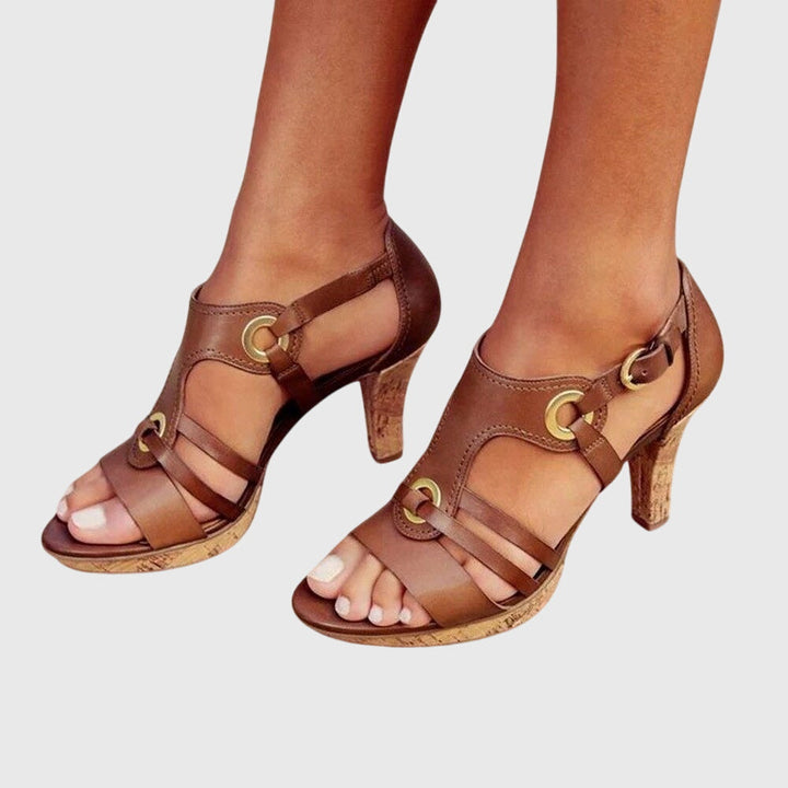 Valeria™ | Multi Strap Block Heel Sandals