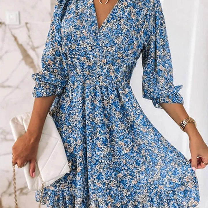 -Thessaly™ | Elegant Floral Maxi Dress-