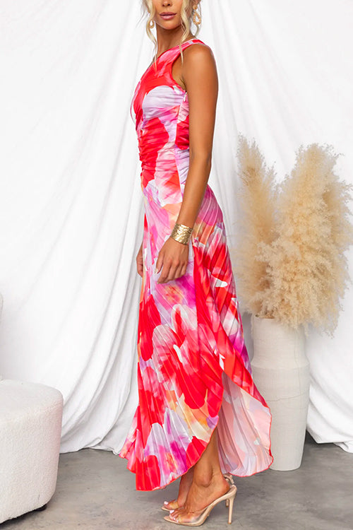 Ida™ | Pleated One-Shoulder Maxi