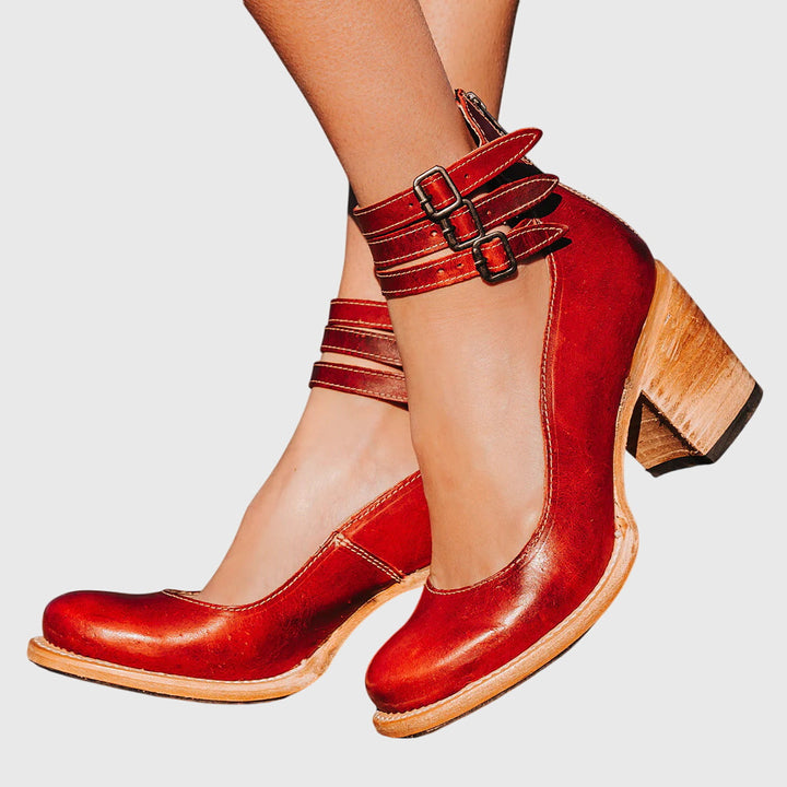 Lucienne™ | Refined Multi Strap Block Heel Sandals