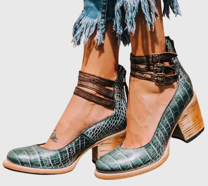 Lucienne™ | Refined Multi Strap Block Heel Sandals