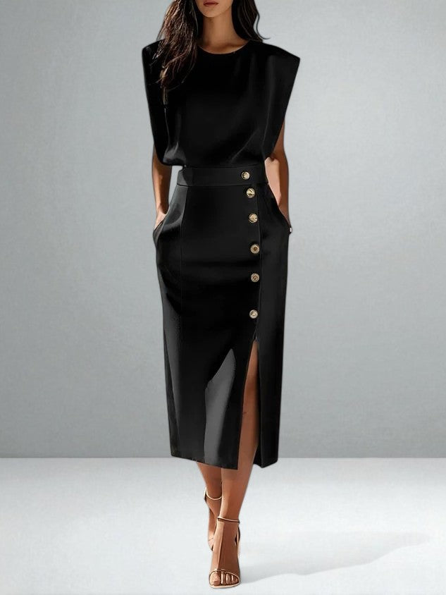 Faye™ | Button Midi Dress