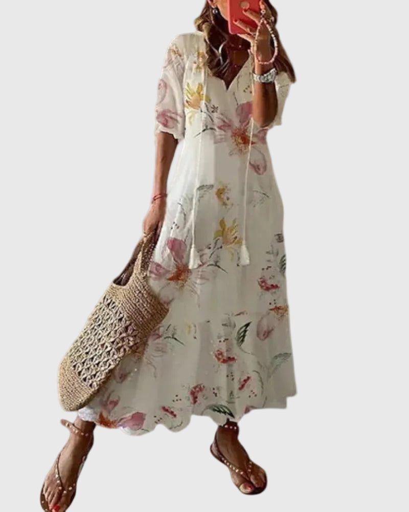 Lila™ | Boho Vintage Maxi Dress