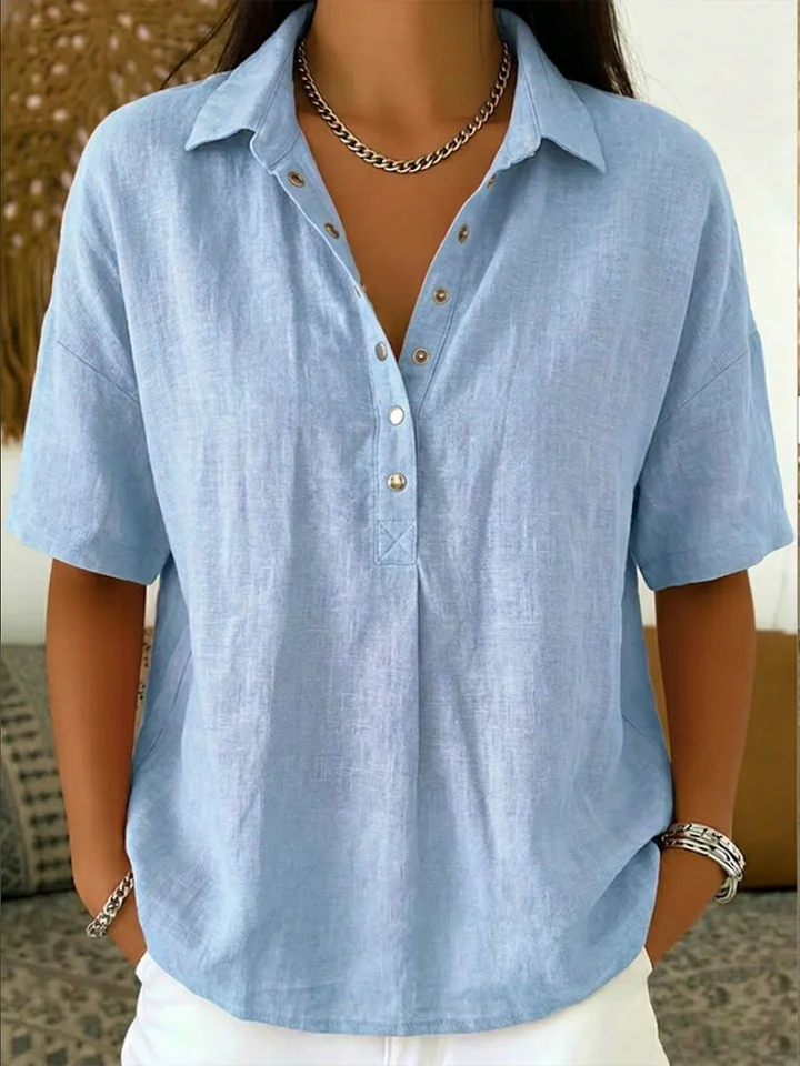 Brooke™ | Collar Button Relaxed Blouse