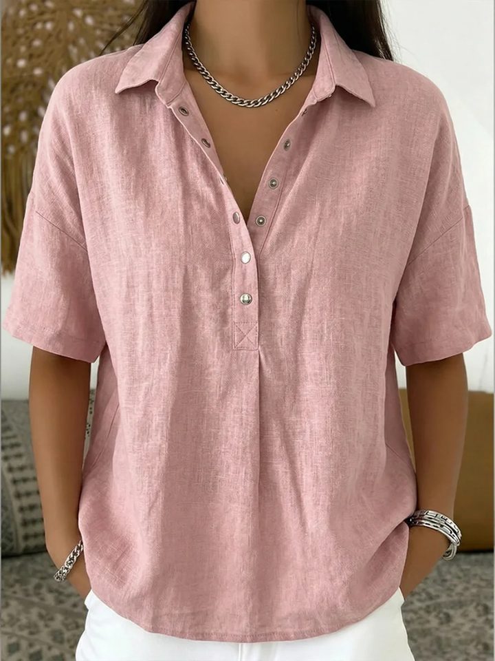 Brooke™ | Collar Button Relaxed Blouse