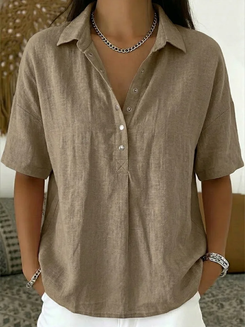 Brooke™ | Collar Button Relaxed Blouse