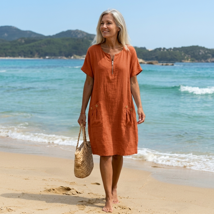 -Pascale™ | Zip-Front Maxi Dress-