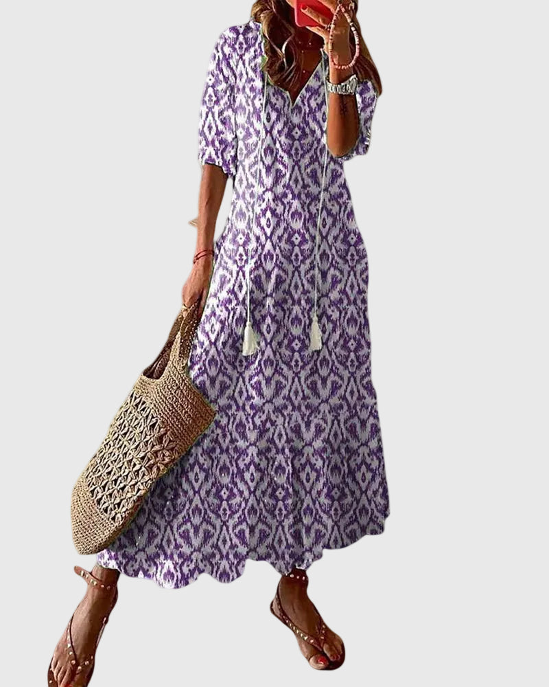 Lila™ | Boho Vintage Maxi Dress