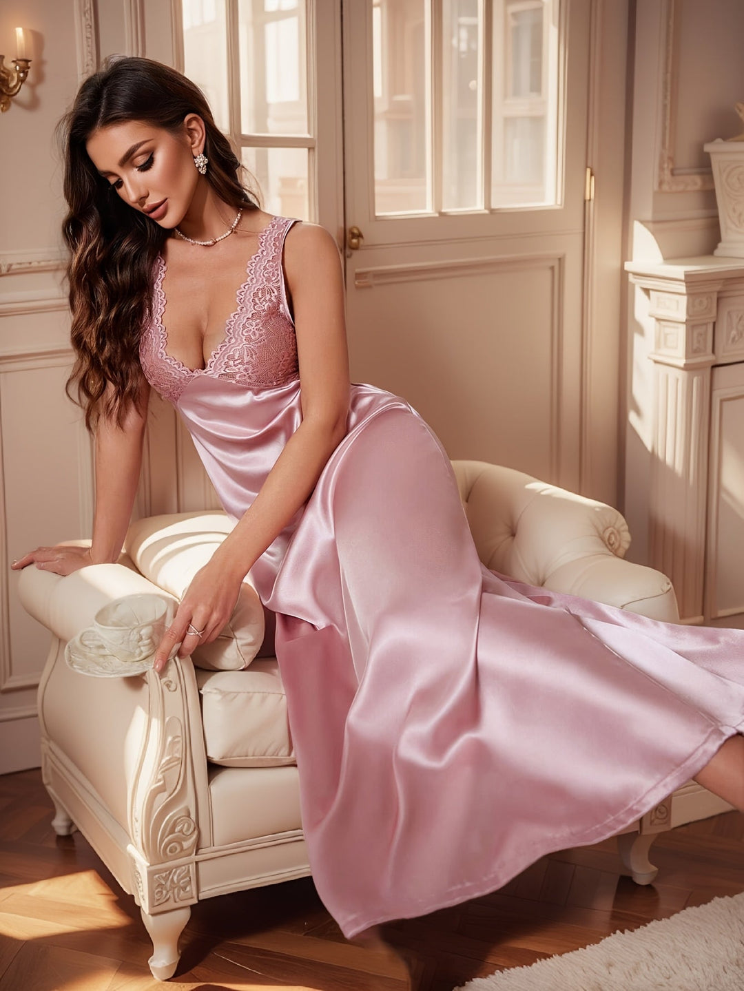 Celeste™ | Backless Lace Nightgown