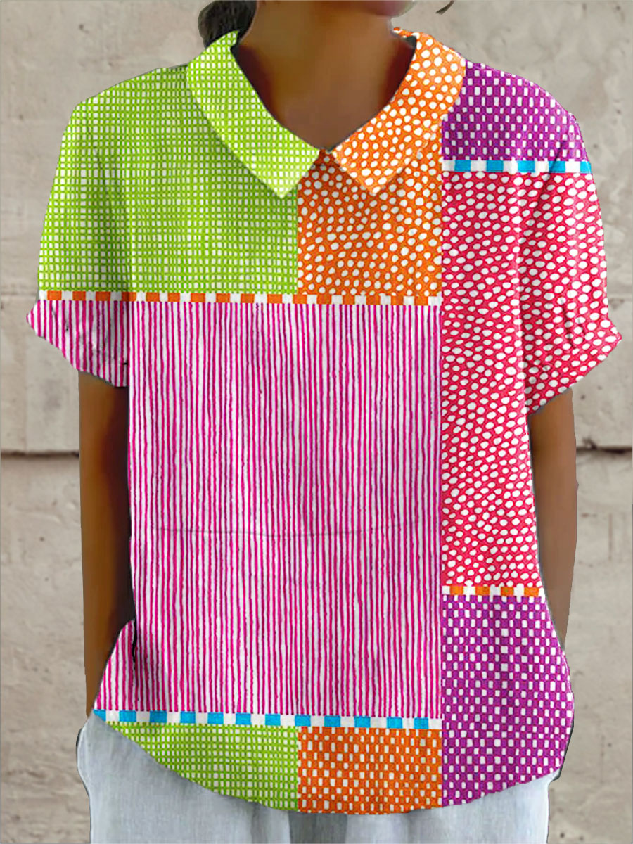 Cleo™ | Colorful Patchwork Shirt