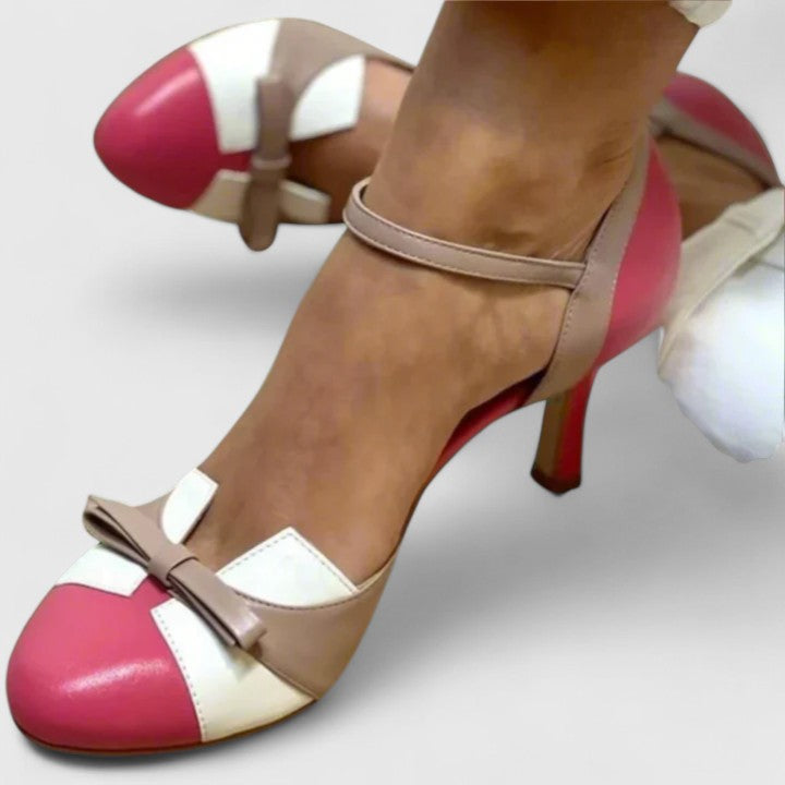 Isadora™ | Two Tone Bow Detail Heels
