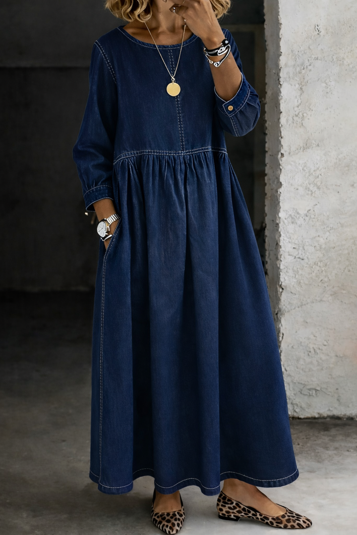 Fern™ | Round Neck Long Sleeve Dress
