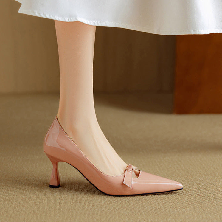 Rosalie™ | Bow Detail Flared Heel Pumps