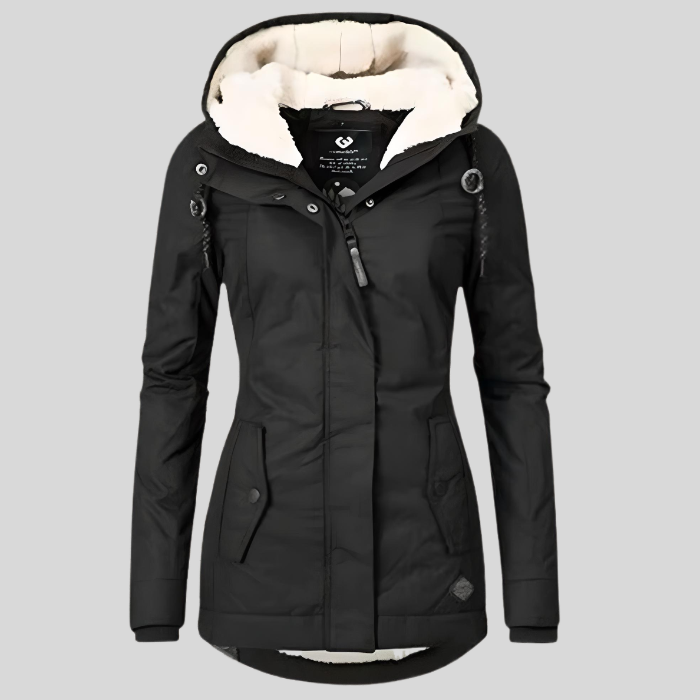 Amanda | Long Jacket with Hood and Lining