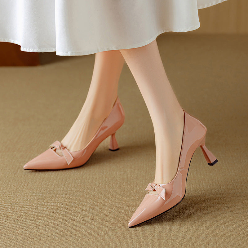 Rosalie™ | Bow Detail Flared Heel Pumps