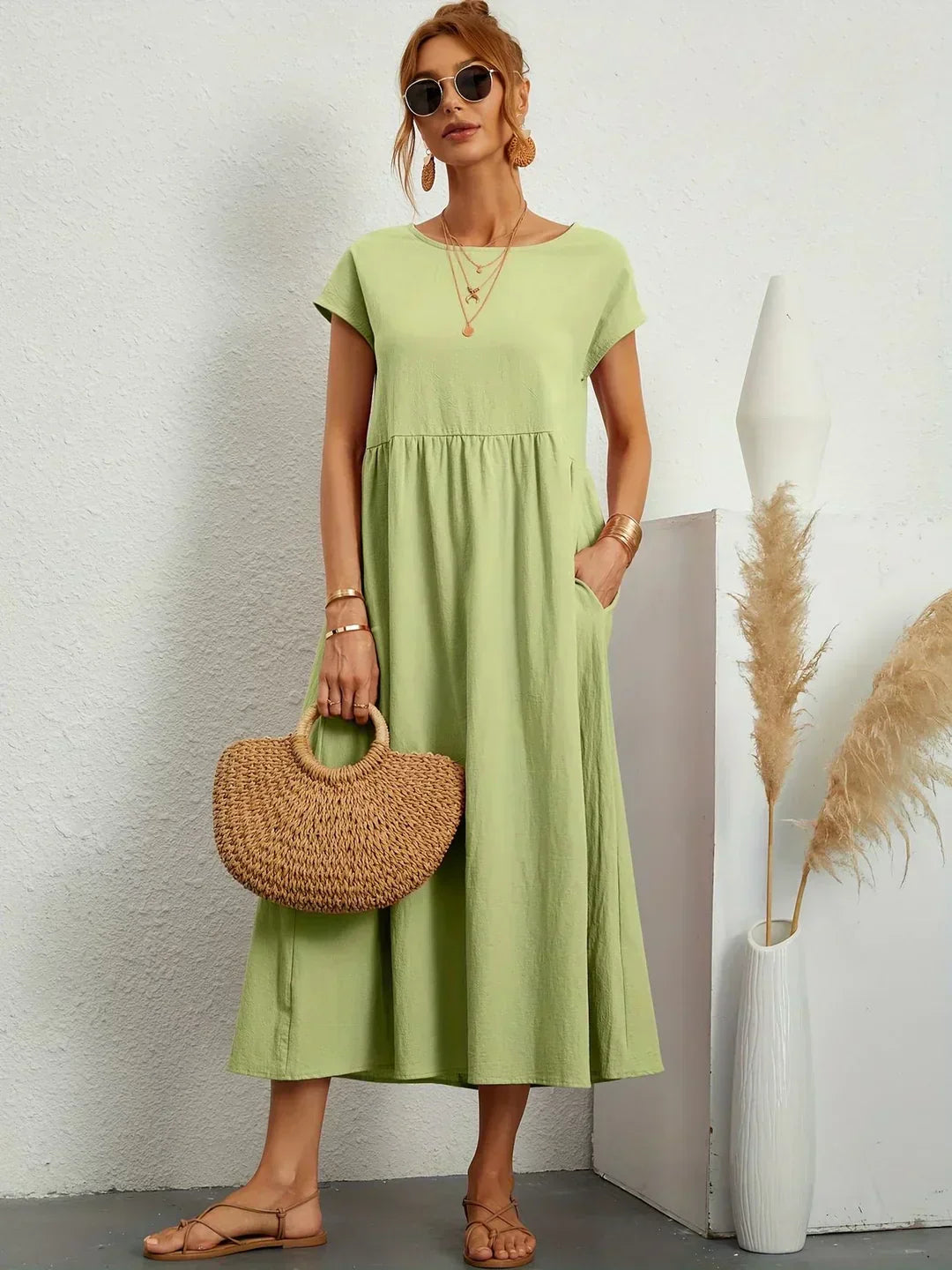 -Ursina™ | Fluid Midi Dress-
