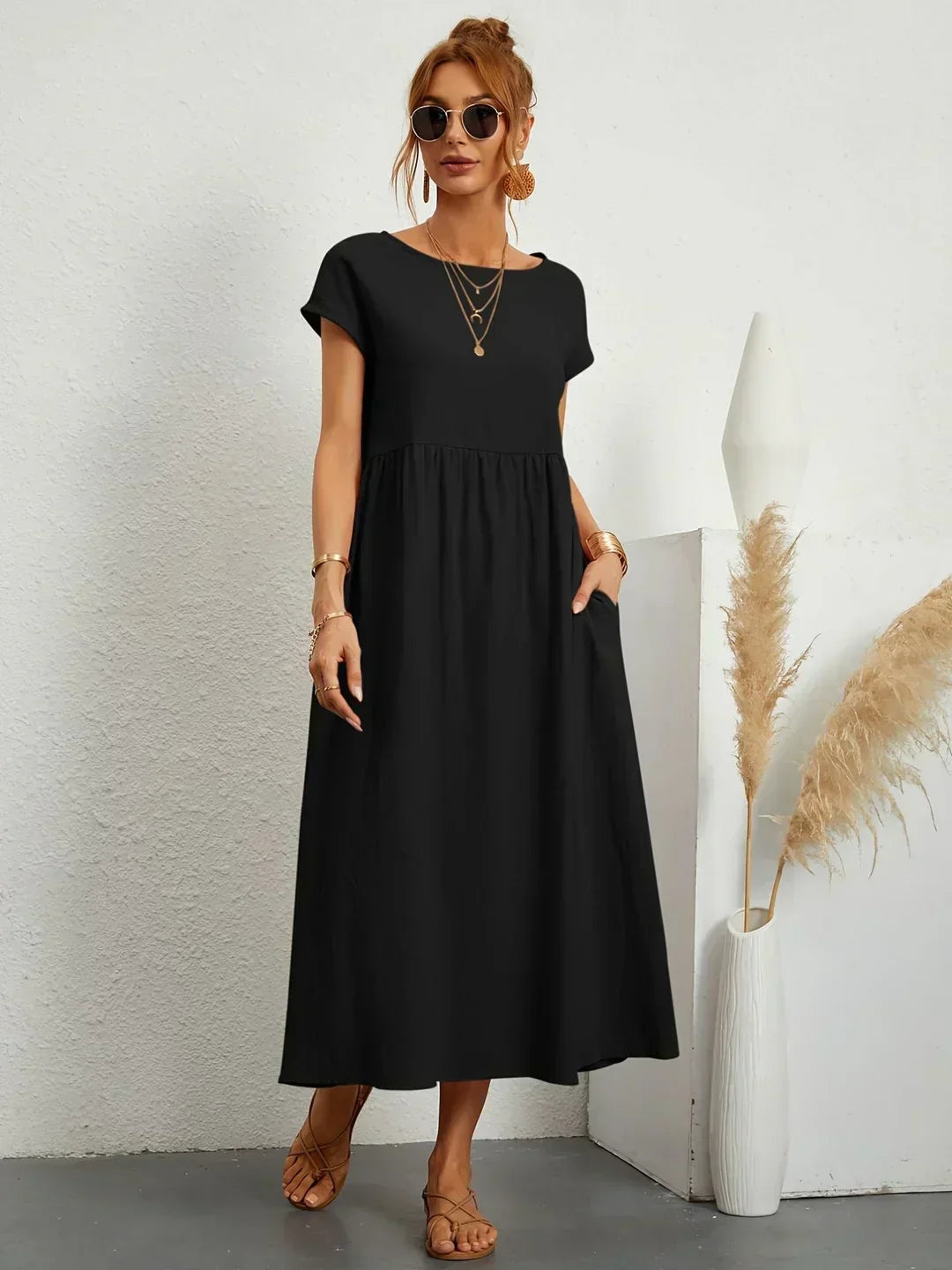 -Ursina™ | Fluid Midi Dress-