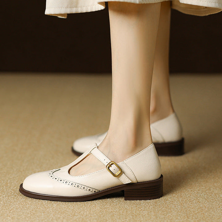 Margaux™ | T Strap Mary Jane Block Heel Shoes