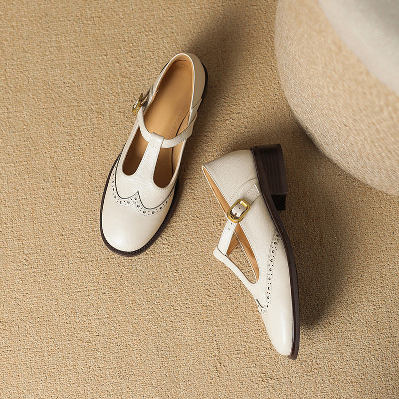 Margaux™ | T Strap Mary Jane Block Heel Shoes