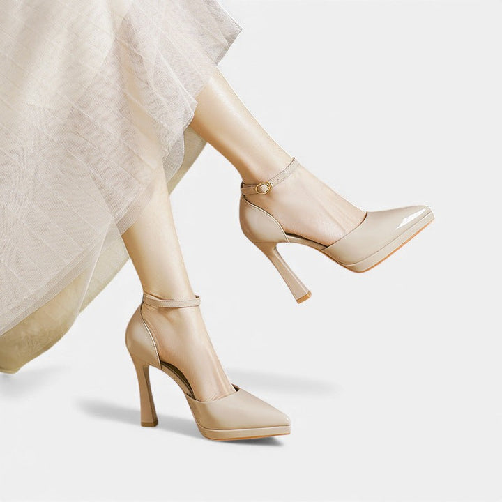 Vivienne™ | Ankle Strap Block Heel Pumps