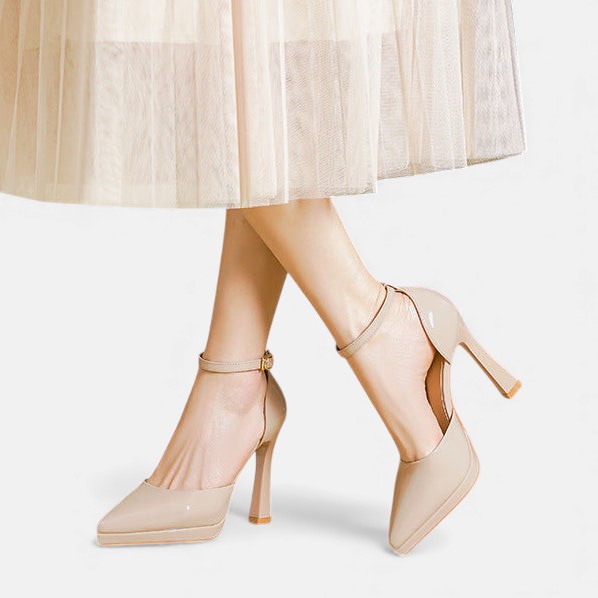 Vivienne™ | Ankle Strap Block Heel Pumps