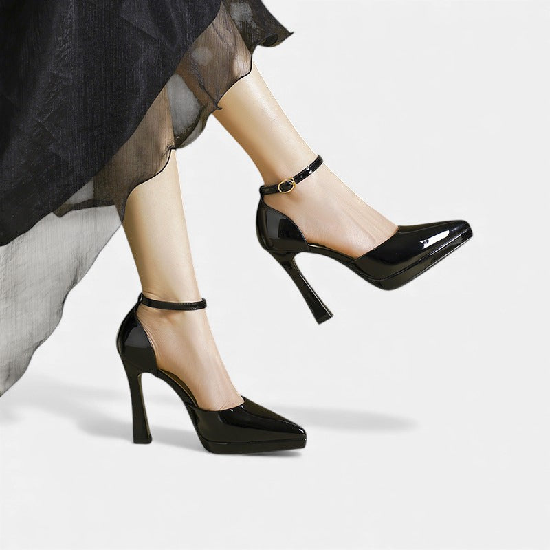 Vivienne™ | Ankle Strap Block Heel Pumps