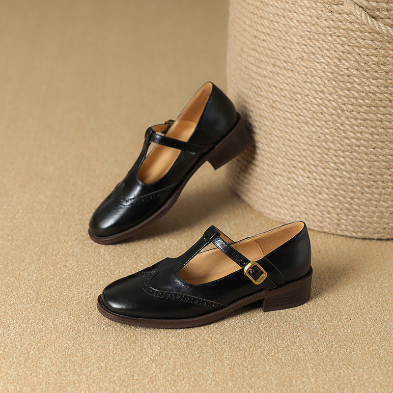 Margaux™ | T Strap Mary Jane Block Heel Shoes