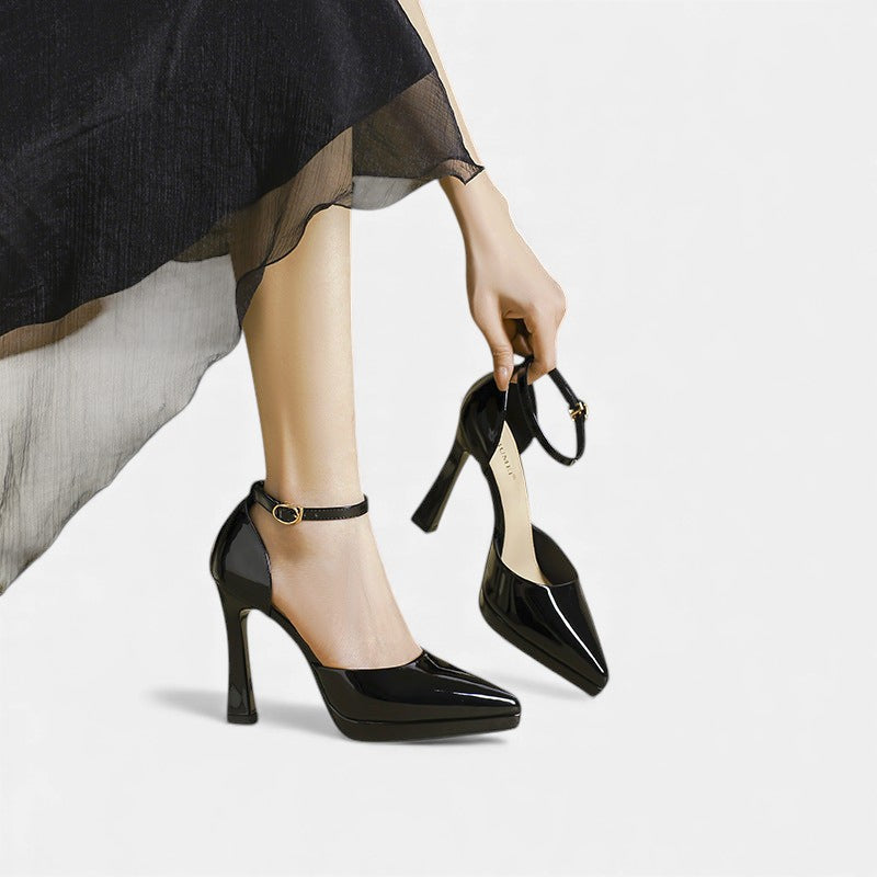 Vivienne™ | Ankle Strap Block Heel Pumps