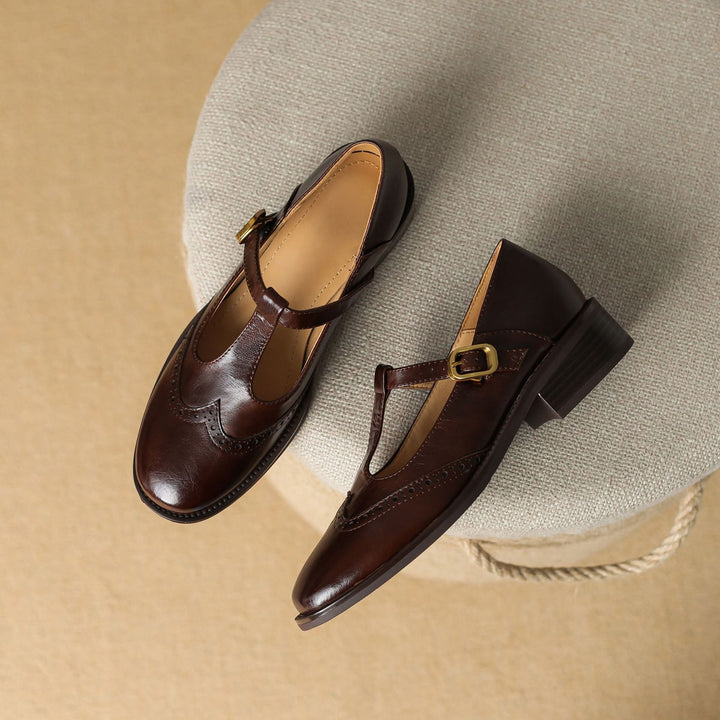 Margaux™ | T Strap Mary Jane Block Heel Shoes