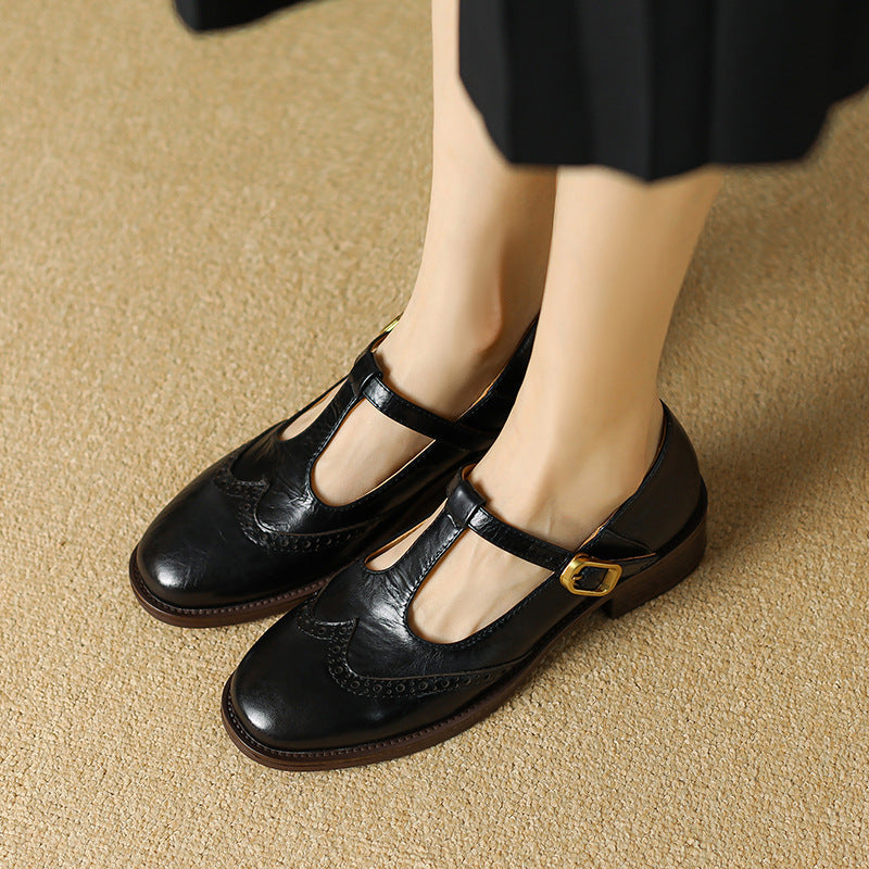 Margaux™ | T Strap Mary Jane Block Heel Shoes