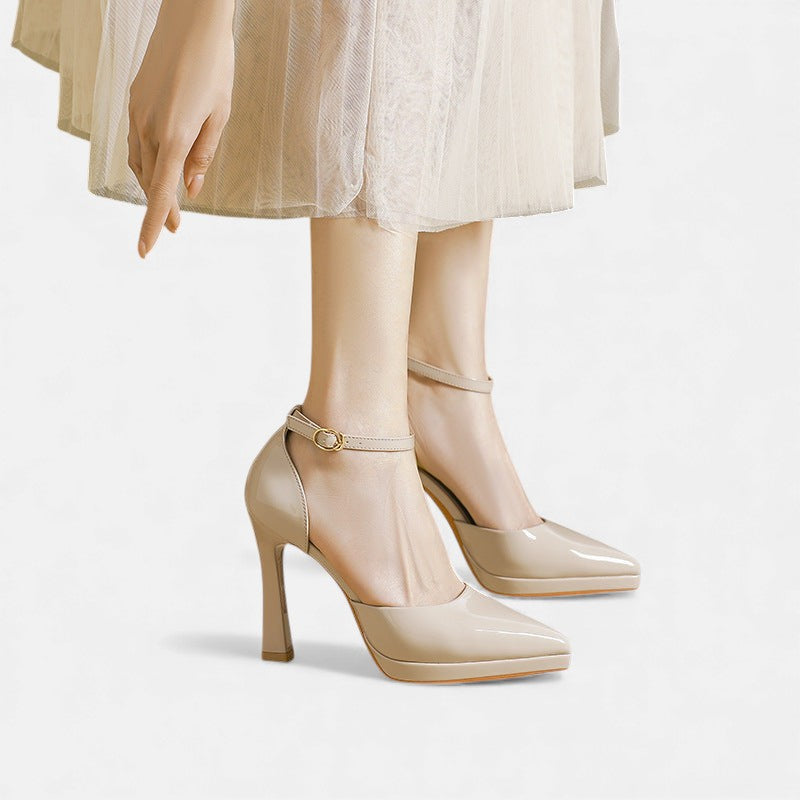Vivienne™ | Ankle Strap Block Heel Pumps