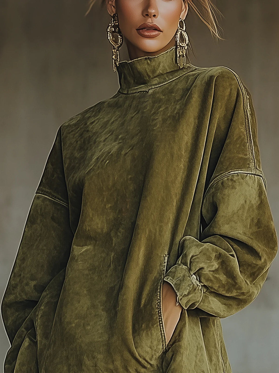 Brianna™ | Fringe Turtleneck Dress