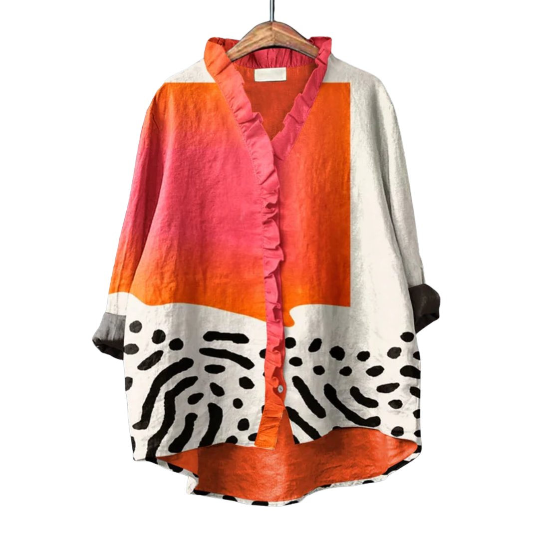 -Rowena™ | Artistic Print Summer Blouse-