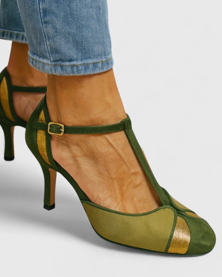 Noelle™ | Two Tone Ankle Strap Heels