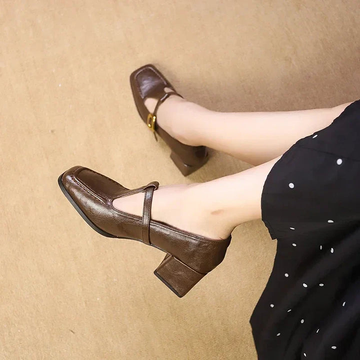 Camille™ | French Mary Jane Block Heel Shoes