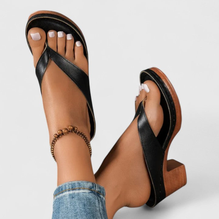 Alessia™ | Minimal Toe Loop Block Heel Sandals