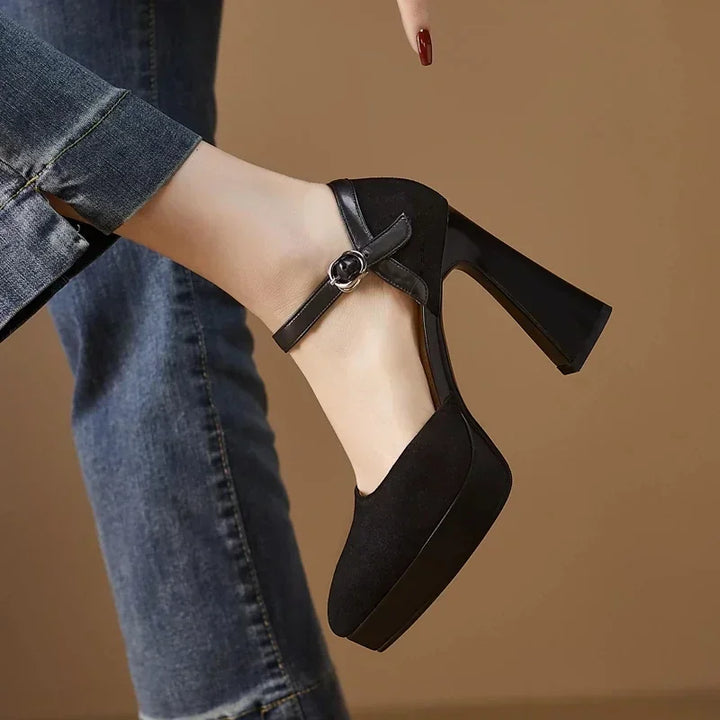 Aveline™ | Ankle Strap Platform Heel Pumps