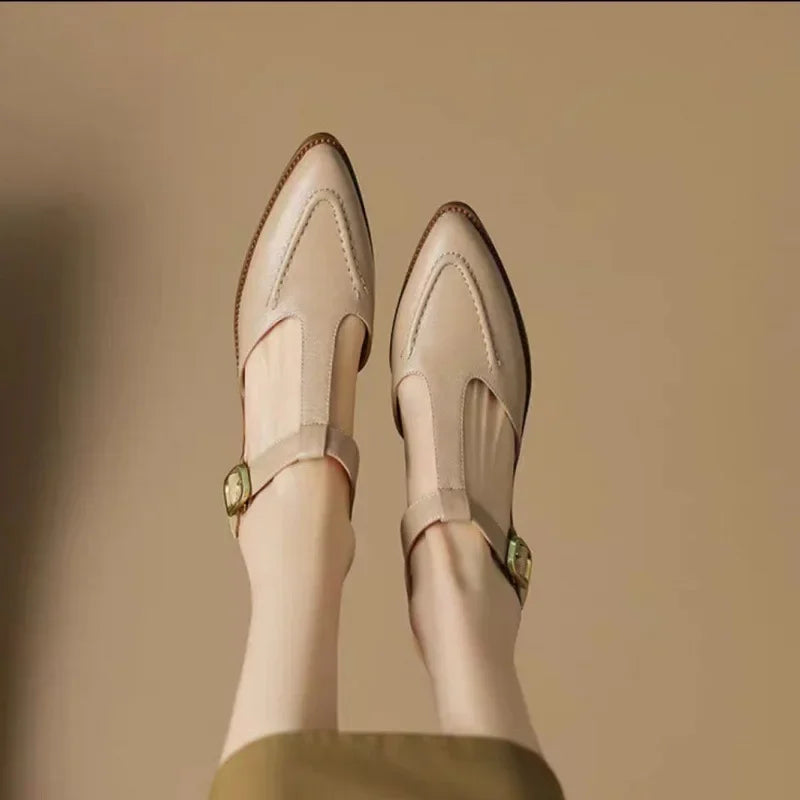 Sabine™ | Bold Buckle Low Heel Shoes