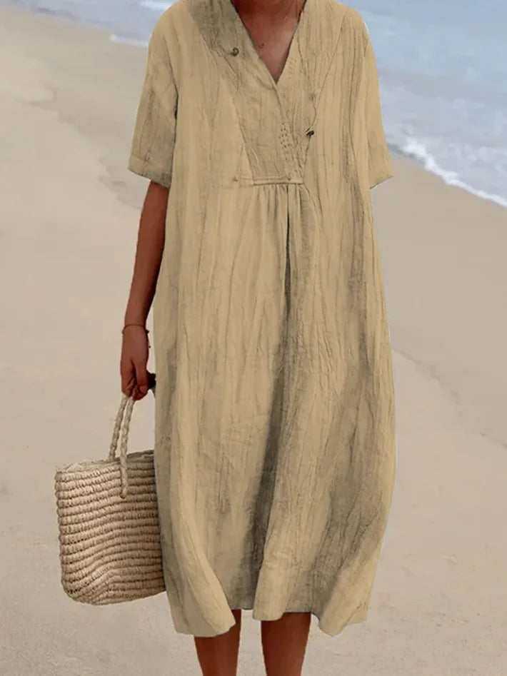 -Silvana™ | Relaxed Textured Maxi Dress-