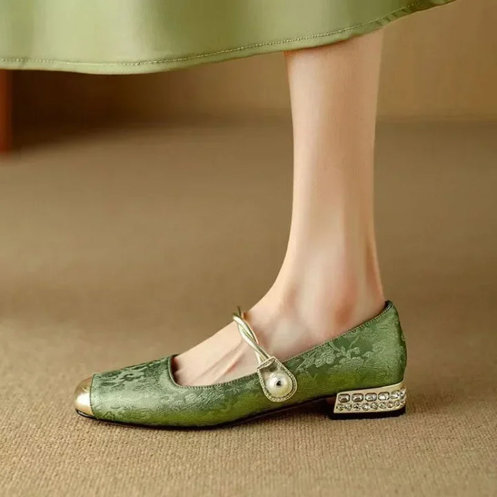 Elodie™ | Pearl Strap Mary Jane Block Heel Shoes