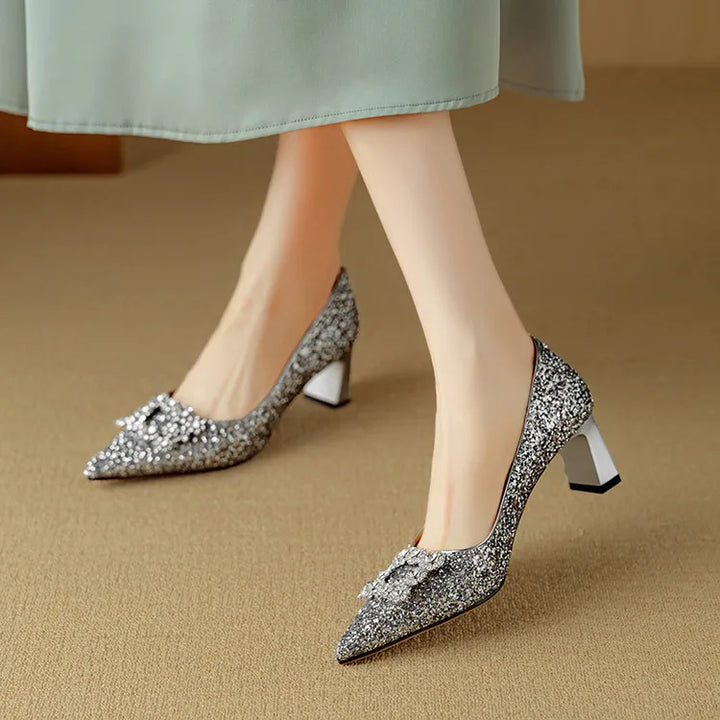 Celeste™ | Crystal Buckle Evening Pumps